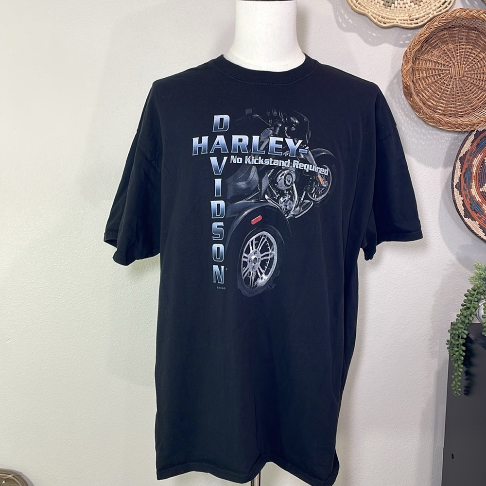 Harley-Davidson No Kickstand Required 
Black Tee Short Sleeve T-Shirt 2X-Large